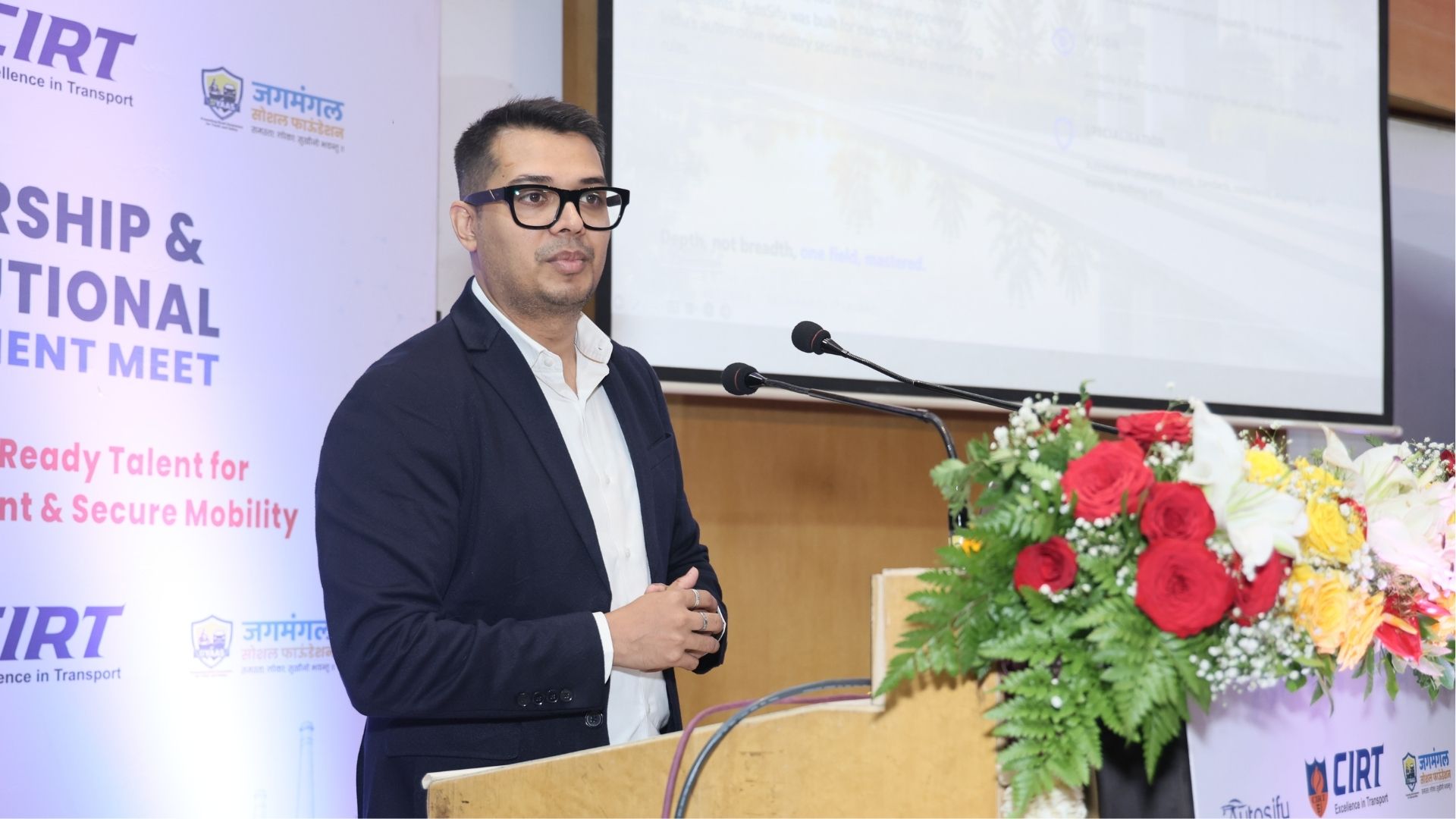 Mr. Jagannath Tiwari speaking at the event